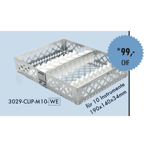 CARL MARTIN STERI WASH TRAY für 10 Instrumente 3029-CLIP-M10