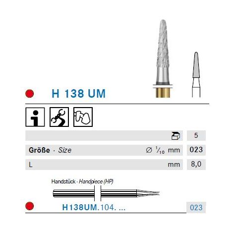 KOMET Hartmetall Fräser H138UM.104.023