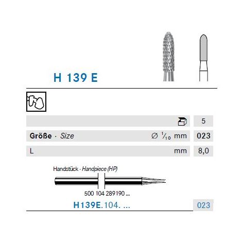 KOMET Hartmetall Fräser H139E.104.023